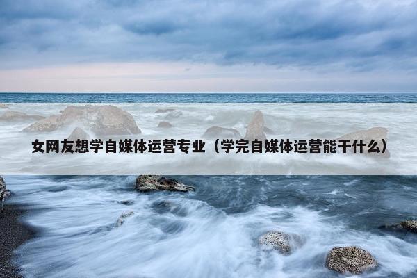 女网友想学自媒体运营专业（学完自媒体运营能干什么）