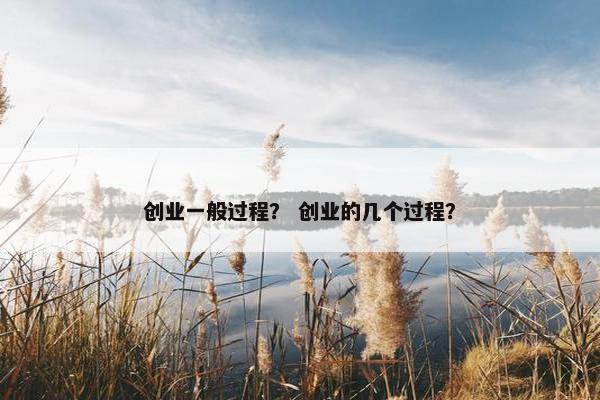创业一般过程？ 创业的几个过程？