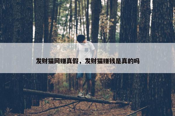 发财猫网赚真假，发财猫赚钱是真的吗