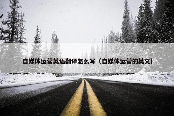 自媒体运营英语翻译怎么写（自媒体运营的英文）