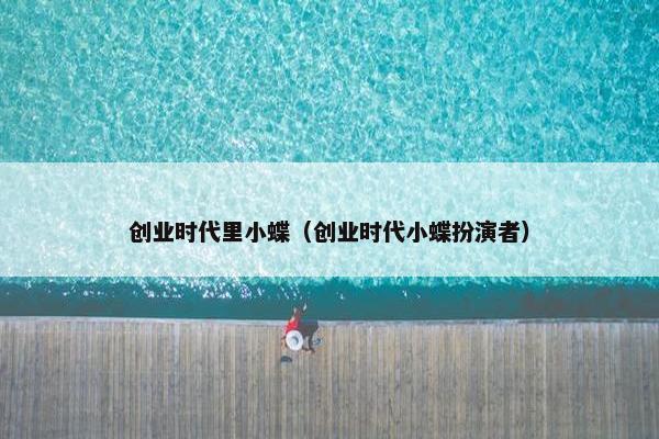 创业时代里小蝶（创业时代小蝶扮演者）