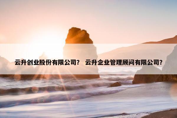 云升创业股份有限公司？ 云升企业管理顾问有限公司？