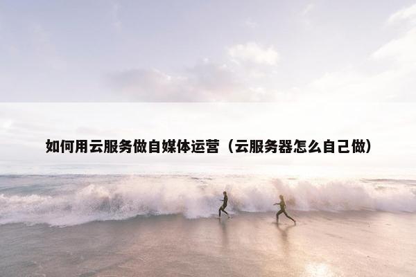 如何用云服务做自媒体运营（云服务器怎么自己做）