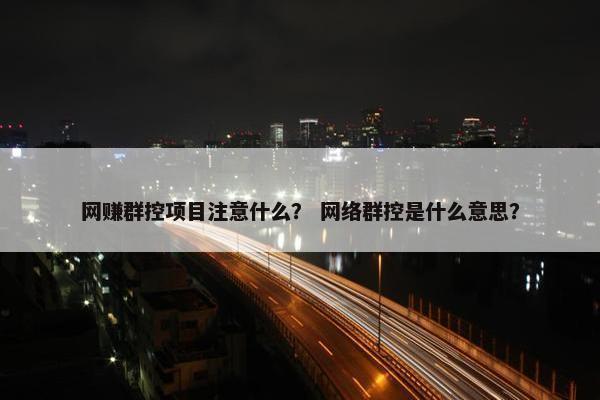 网赚群控项目注意什么？ 网络群控是什么意思？