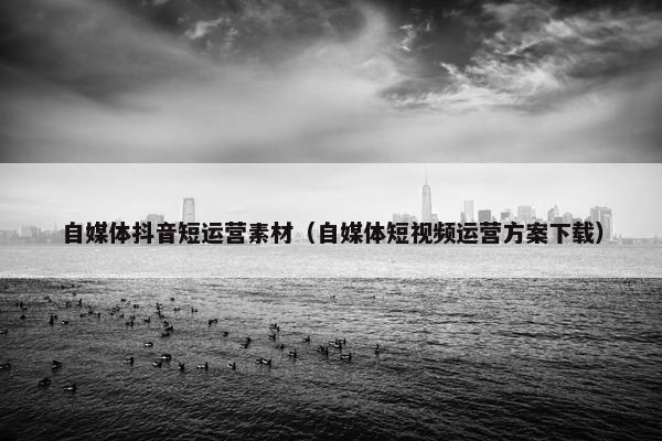 自媒体抖音短运营素材（自媒体短视频运营方案下载）