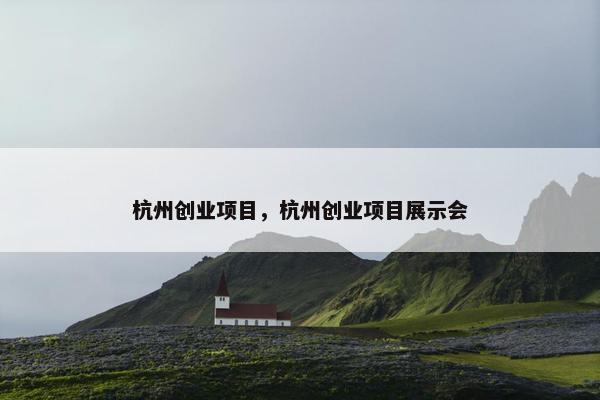 杭州创业项目，杭州创业项目展示会