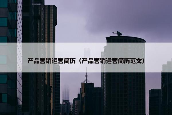 产品营销运营简历（产品营销运营简历范文）