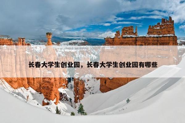 长春大学生创业园，长春大学生创业园有哪些