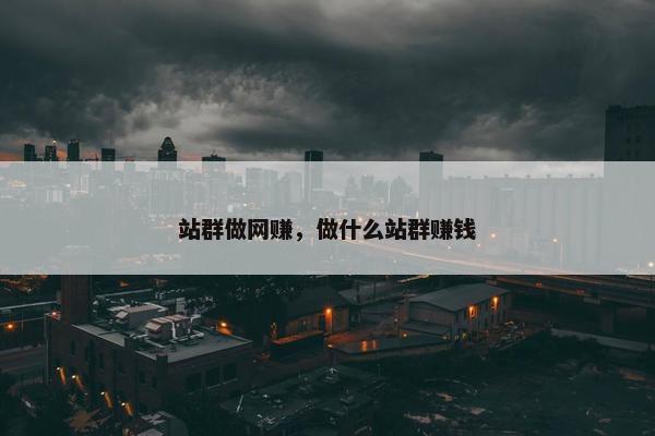 站群做网赚，做什么站群赚钱