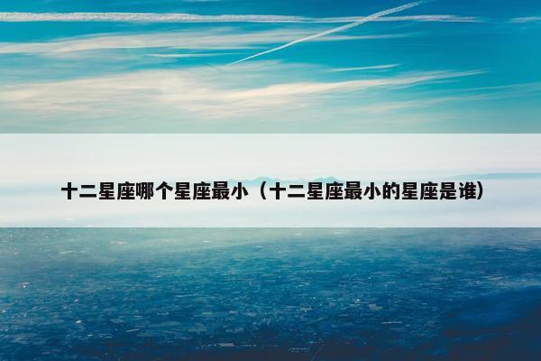 十二星座哪个星座最小（十二星座最小的星座是谁）