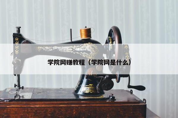 学院网赚教程（学院网是什么）