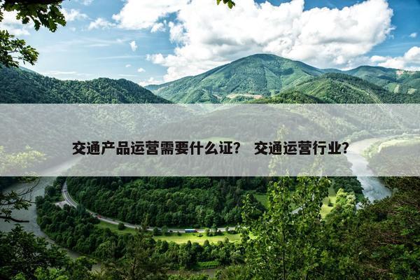 交通产品运营需要什么证？ 交通运营行业？