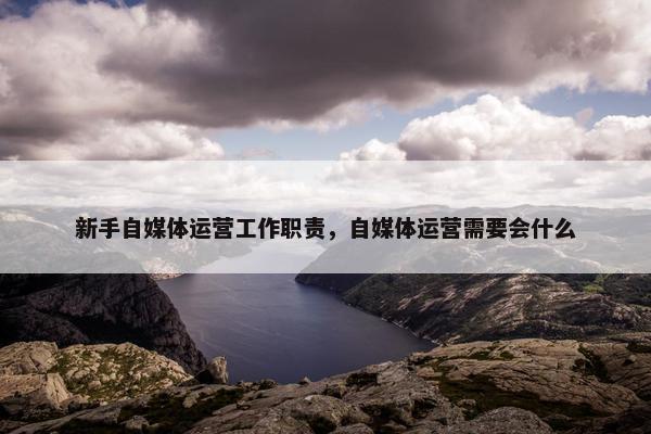 新手自媒体运营工作职责，自媒体运营需要会什么