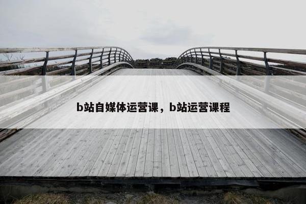 b站自媒体运营课，b站运营课程