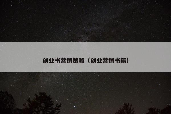 创业书营销策略（创业营销书籍）
