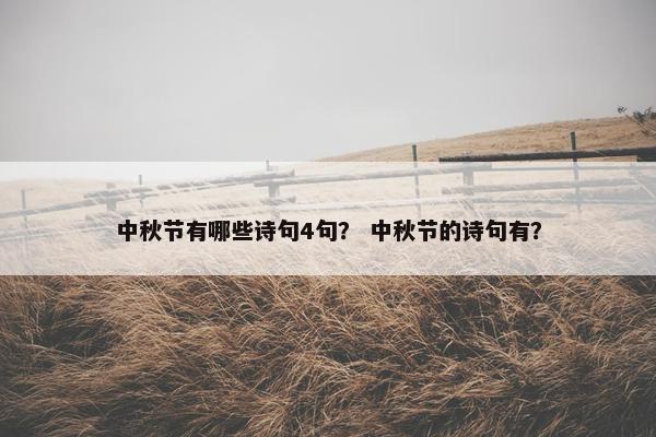 中秋节有哪些诗句4句？ 中秋节的诗句有？