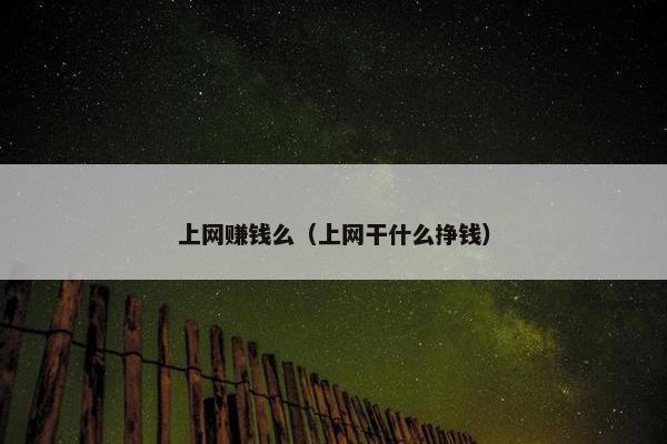 上网赚钱么（上网干什么挣钱）