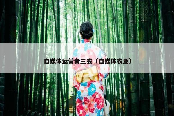 自媒体运营者三农（自媒体农业）