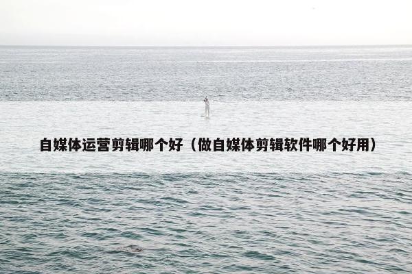 自媒体运营剪辑哪个好（做自媒体剪辑软件哪个好用）