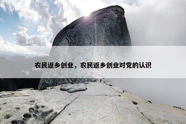 农民返乡创业，农民返乡创业对党的认识