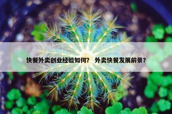 快餐外卖创业经验如何？ 外卖快餐发展前景？