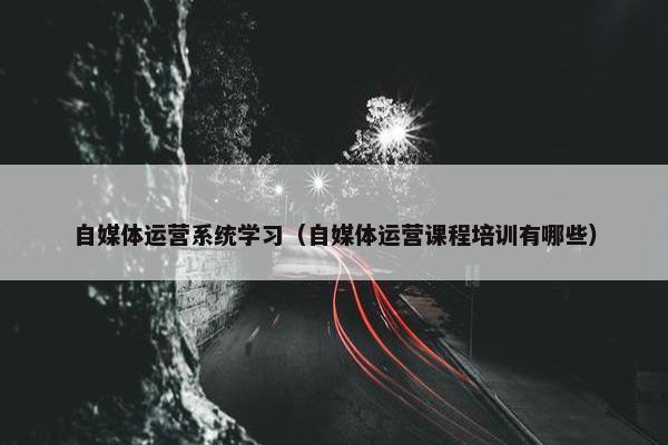 自媒体运营系统学习（自媒体运营课程培训有哪些）