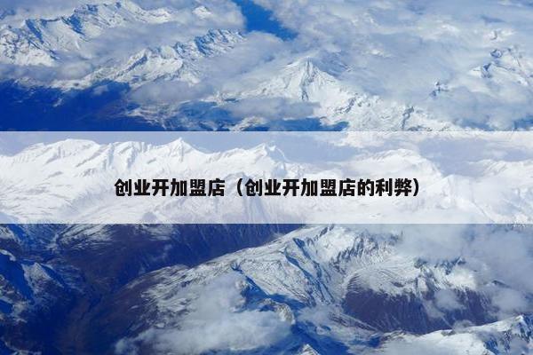 创业开加盟店（创业开加盟店的利弊）