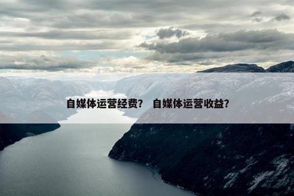 自媒体运营经费？ 自媒体运营收益？