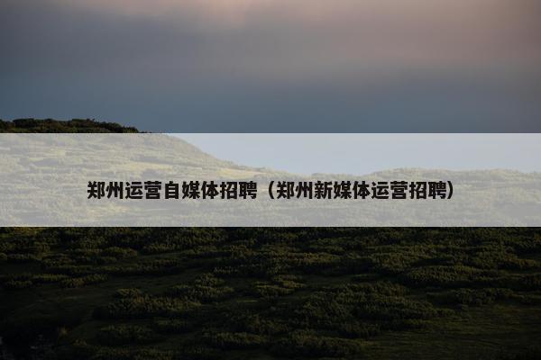 郑州运营自媒体招聘（郑州新媒体运营招聘）