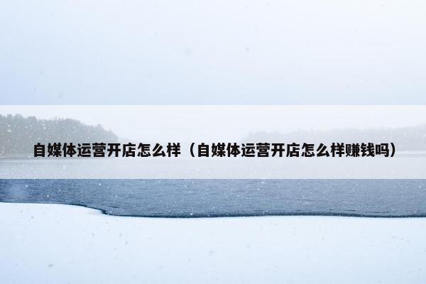 自媒体运营开店怎么样（自媒体运营开店怎么样赚钱吗）
