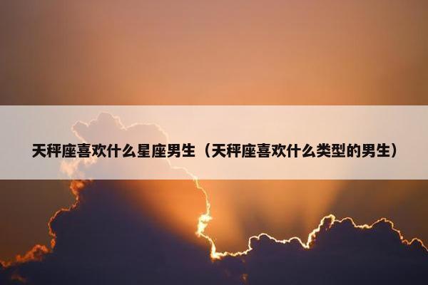 天秤座喜欢什么星座男生（天秤座喜欢什么类型的男生）