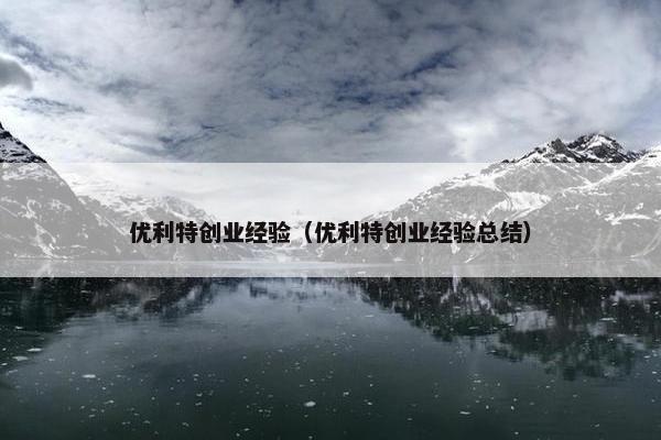 优利特创业经验（优利特创业经验总结）