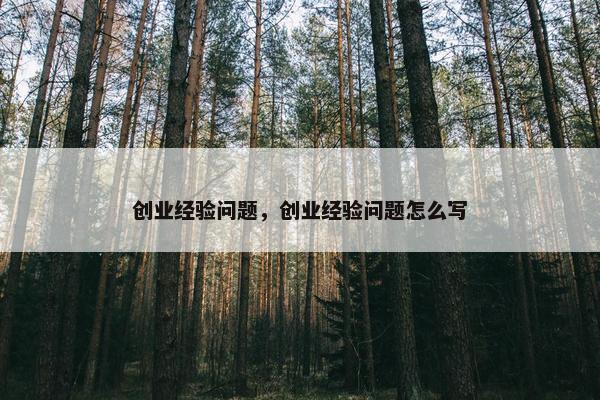 创业经验问题，创业经验问题怎么写