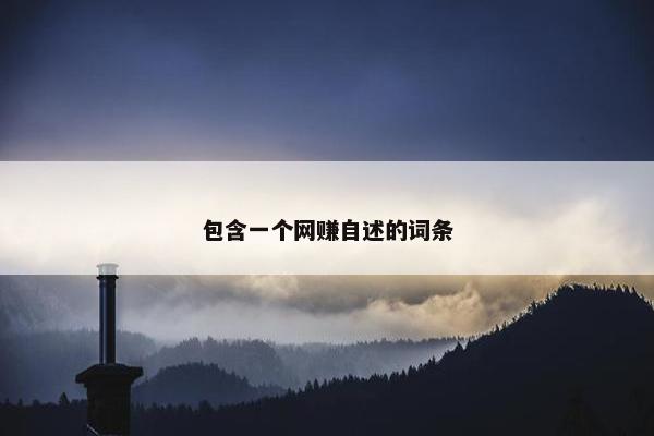 包含一个网赚自述的词条