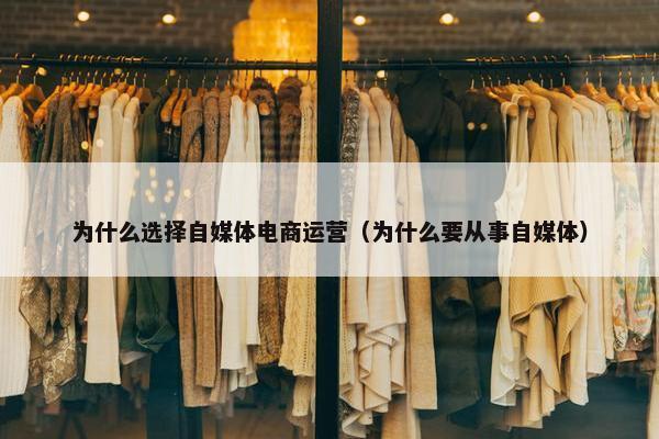 为什么选择自媒体电商运营（为什么要从事自媒体）