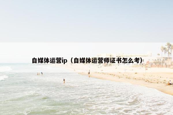 自媒体运营ip（自媒体运营师证书怎么考）