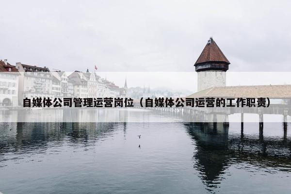 自媒体公司管理运营岗位（自媒体公司运营的工作职责）