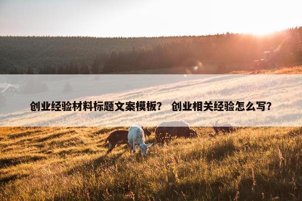 创业经验材料标题文案模板？ 创业相关经验怎么写？
