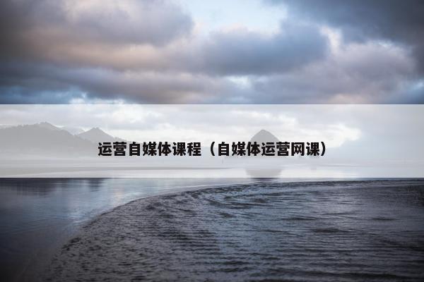 运营自媒体课程（自媒体运营网课）