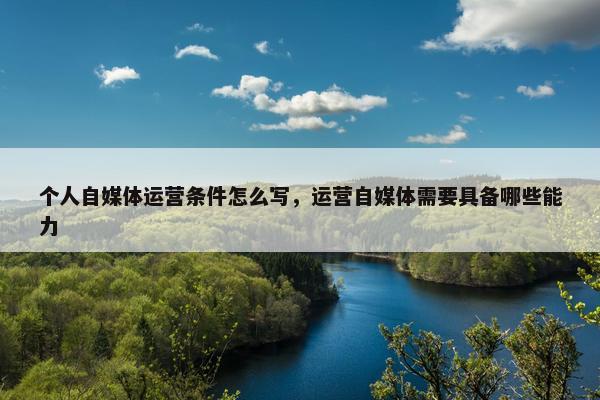 个人自媒体运营条件怎么写，运营自媒体需要具备哪些能力