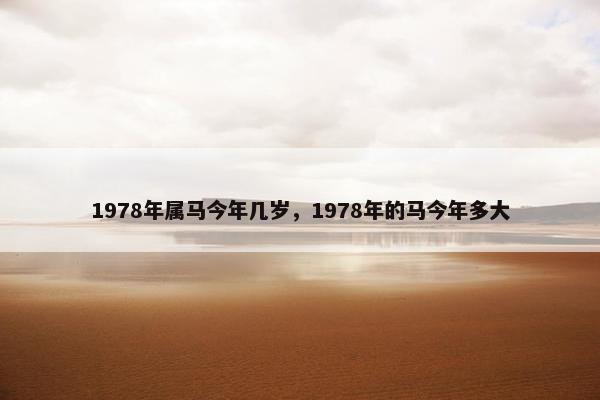 1978年属马今年几岁，1978年的马今年多大