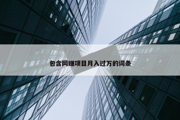 包含网赚项目月入过万的词条