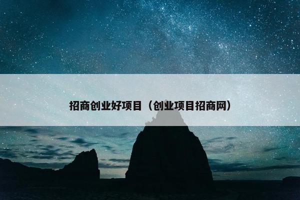 招商创业好项目（创业项目招商网）