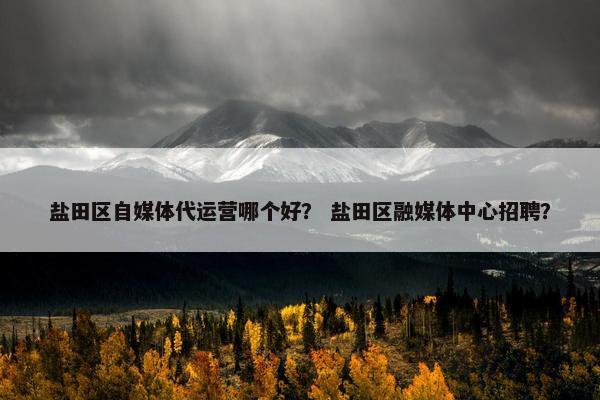 盐田区自媒体代运营哪个好？ 盐田区融媒体中心招聘？