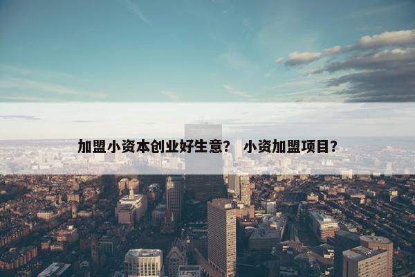 加盟小资本创业好生意？ 小资加盟项目？
