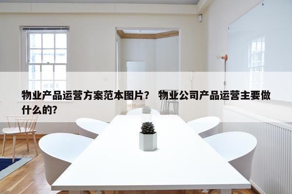 物业产品运营方案范本图片？ 物业公司产品运营主要做什么的？