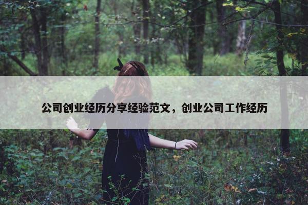 公司创业经历分享经验范文，创业公司工作经历