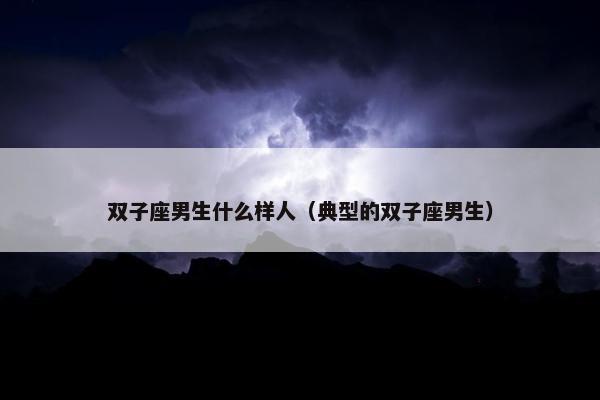 双子座男生什么样人（典型的双子座男生）