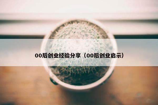 00后创业经验分享（00后创业启示）