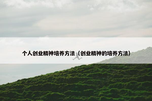 个人创业精神培养方法（创业精神的培养方法）